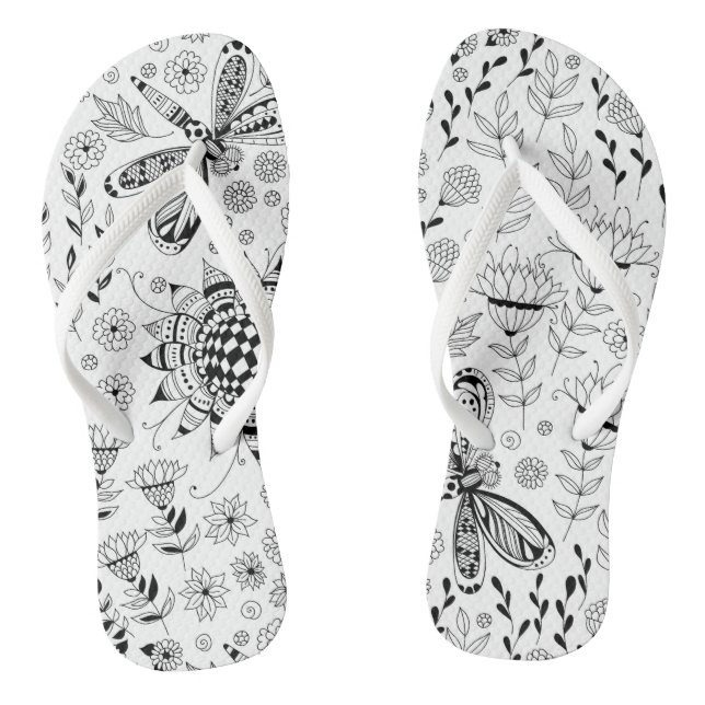 Dragonflies and flowers jandals (Footbed)