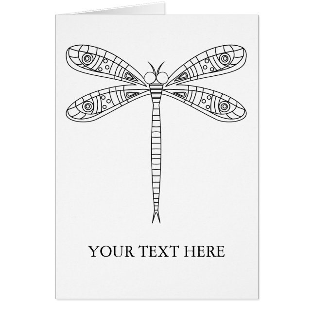 Dragonflies and Lilies Colouring Card (Front)