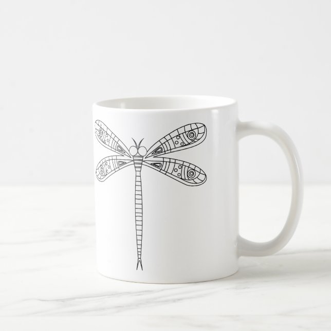 Dragonflies and Lilies Mug to Paint (Right)