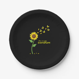 Dragonflies and Sunflower You Are My Sunshine (1) Paper Plate