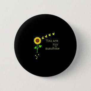 Dragonflies and Sunflower You Are My Sunshine (2) 6 Cm Round Badge