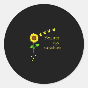 Dragonflies and Sunflower You Are My Sunshine (2) Classic Round Sticker