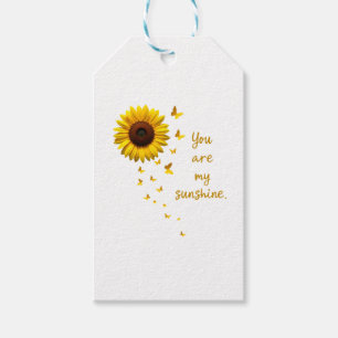 Dragonflies and Sunflower You Are My Sunshine Gift Tags