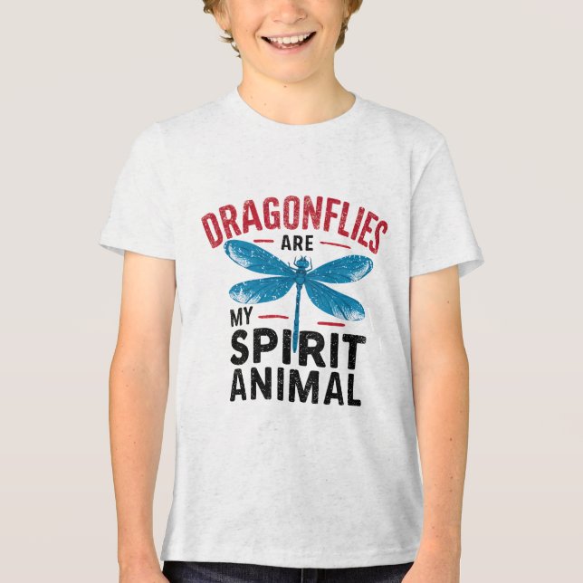 Dragonflies Are My Spirit Animal Tri-Blend Shirt (Front)
