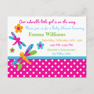 Dragonflies Baby Shower Invitation