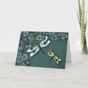 Dragonflies Birthday Card (Large Print)