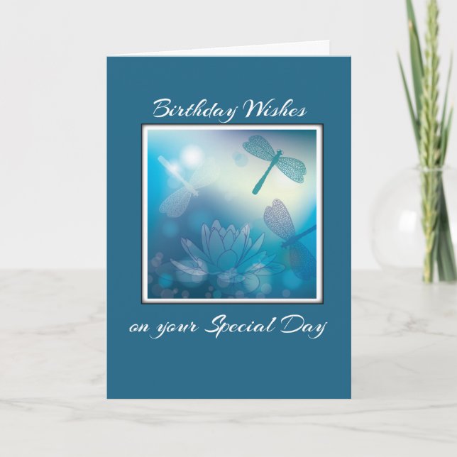 Dragonflies Birthday, Religious, Man Card (Front)