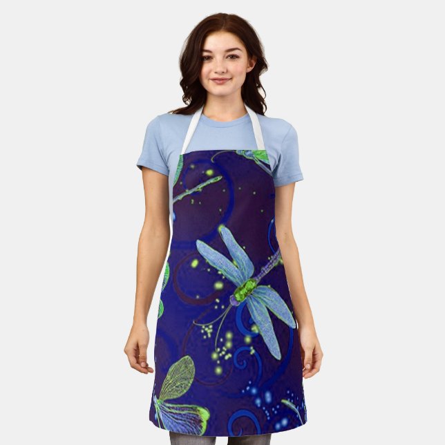 Dragonflies Blue Apron (Worn)