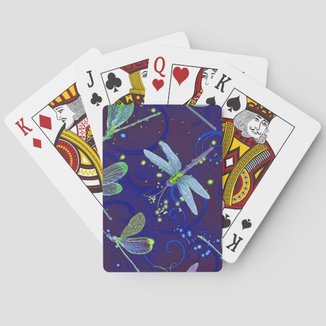 Dragonflies Blue Playing Cards (Back)