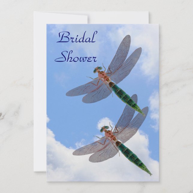 Dragonflies Blue Sky Bridal Shower  Invitation (Front)