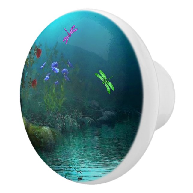 Dragonflies Ceramic Knob (Right)