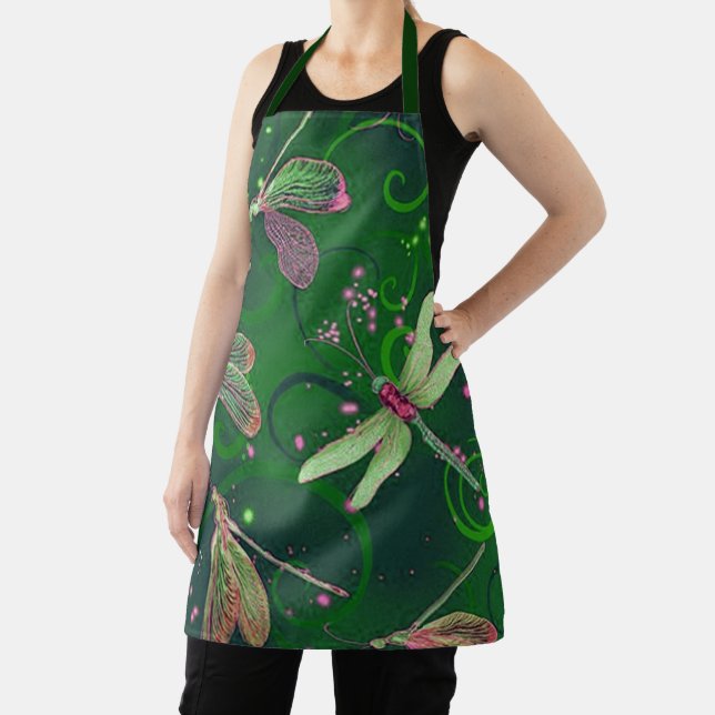 Dragonflies Green Apron (Insitu)