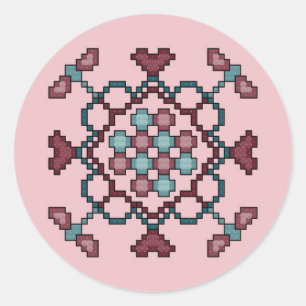 Dragonflies, Hearts & Circles Cross Stitch Sticker