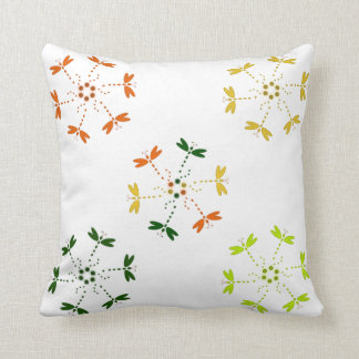 Dragonflies in colours and circles cushion