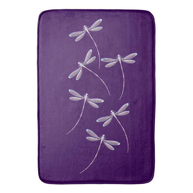 Dragonflies in flight bath mat (Front Vertical)