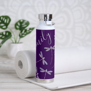 Dragonflies in flight personalised water bottle