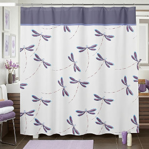 Dragonflies in flight shower curtain