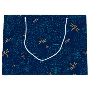 dragonflies in the rain large gift bag