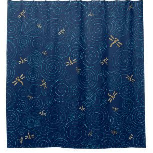 dragonflies in the rain shower curtain