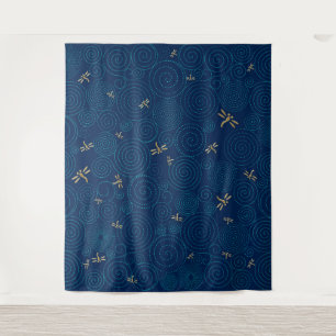 dragonflies in the rain tapestry