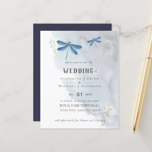Dragonflies Magic Watercolor WEDDING Invitation