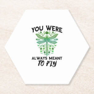 Dragonflies Nature Insect Always Meant To Fly Drag Paper Coaster