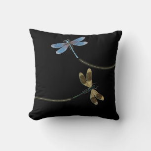 Dragonflies on Black Cushion