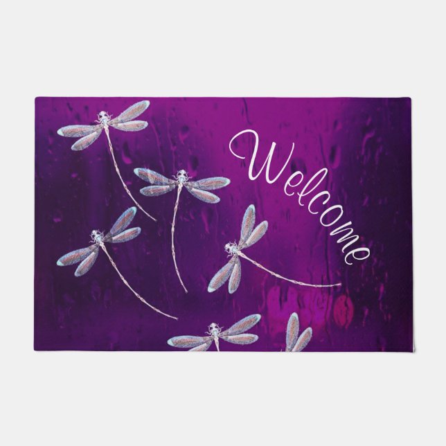Dragonflies on water doormat (Front)