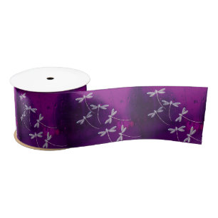 Dragonflies on water satin ribbon