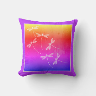 Dragonflies on water throw pillow