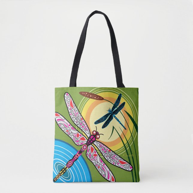 Dragonflies Over Water Tote Bag (Front)