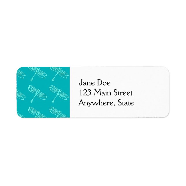 Dragonflies, pale aqua on turquoise (Front)