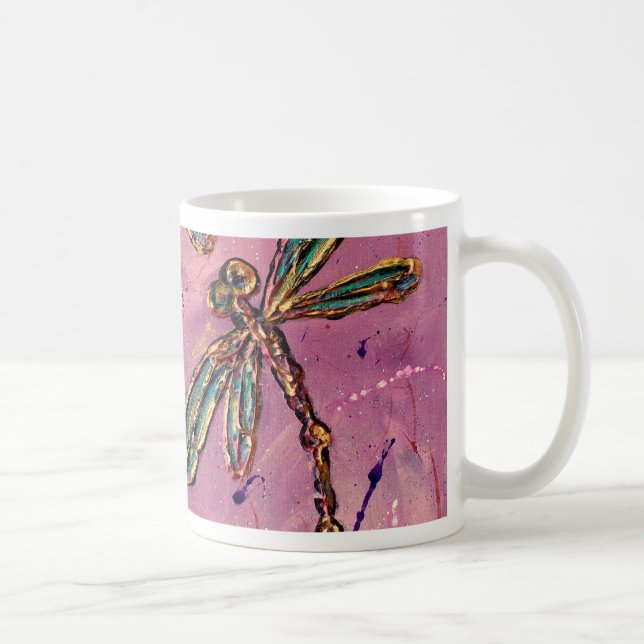 Dragonflies Pink Fizz Coffee Mug (Right)