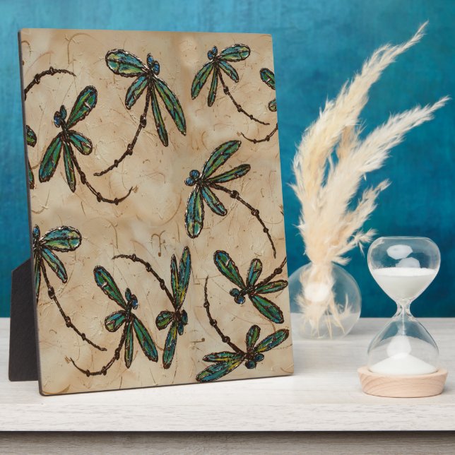Dragonflies Rustic Cream Plaque (Side)