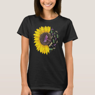 Dragonflies Sunflower Flower Floral Insect  Family T-Shirt