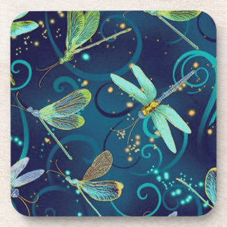 Dragonflies Teal Set of 6 Coaster