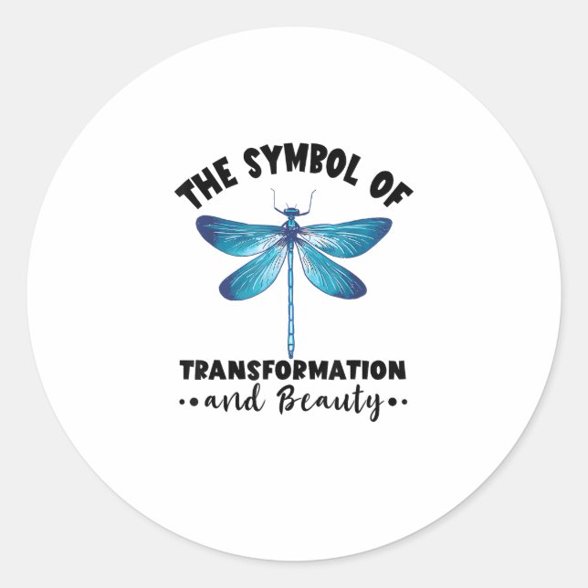 Dragonflies Transformation Beauty Nature Insect Dr Classic Round Sticker (Front)