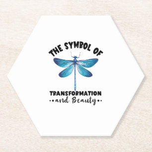 Dragonflies Transformation Beauty Nature Insect Dr Paper Coaster
