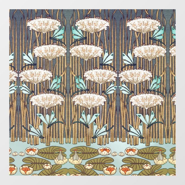 Dragonflies Water Lilies Marsh Art Nouveau (Sheet)