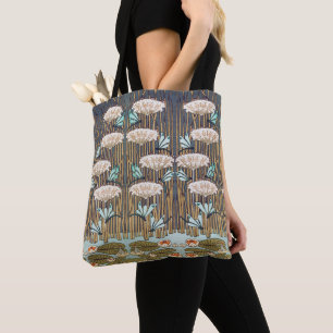 Dragonflies Water Lilies Marsh Art Nouveau Tote Bag
