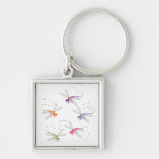 Dragonflies Whimsical Cartoon Art Key Ring