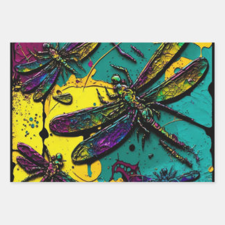 Dragonflies Wrapping Paper Sheet