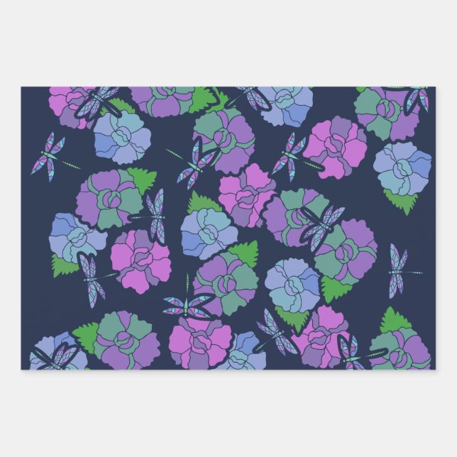 Dragonflies Wrapping Paper Sheet (Front)