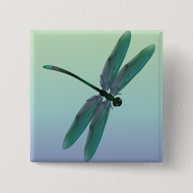 Dragonfly 15 Cm Square Badge (Front)