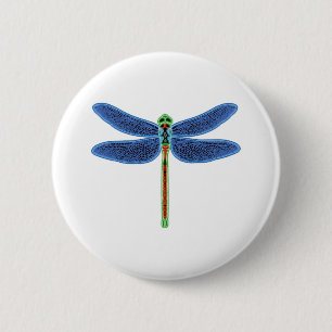 Dragonfly                             6 cm round badge