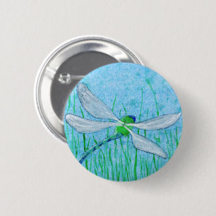 Dragonfly 6 Cm Round Badge