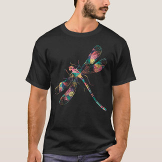 Dragonfly Abstract Colour Summer Swarm Nymph Lover T-Shirt