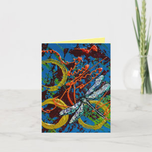 Dragonfly Abstract Note Card Set