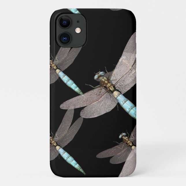 Dragonfly Air Force on Black Design Case-Mate iPhone Case (Back)
