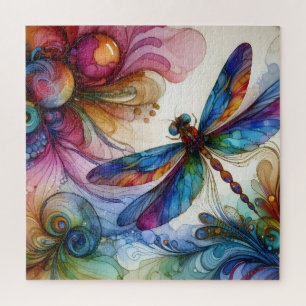 Dragonfly Alcohol Ink Jigsaw Puzzle